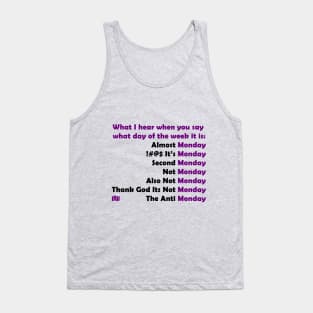 Days of the Week Tank Top